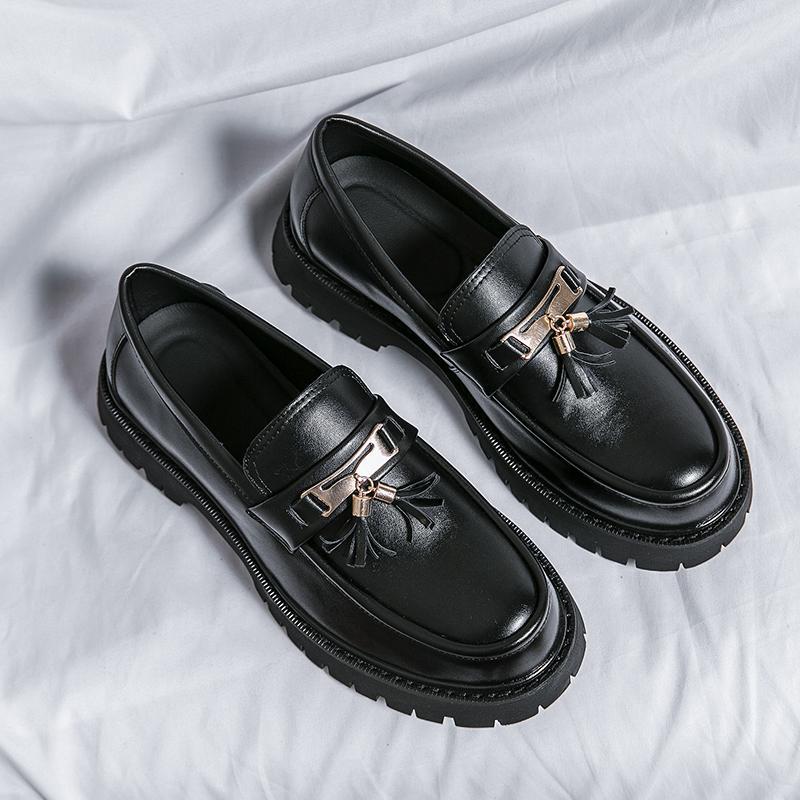 Zapatos de Cuero Negro para Hombre Estilo Británico – Elegantes Zapatos Formales