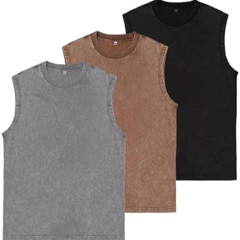 Camiseta sin manga para. Hombre de algodón camiseta suelta