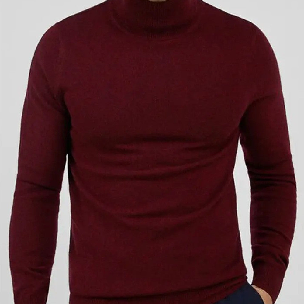 Suéter de Punto de Color Sólido para Hombre – Sudadera Elegante Casual