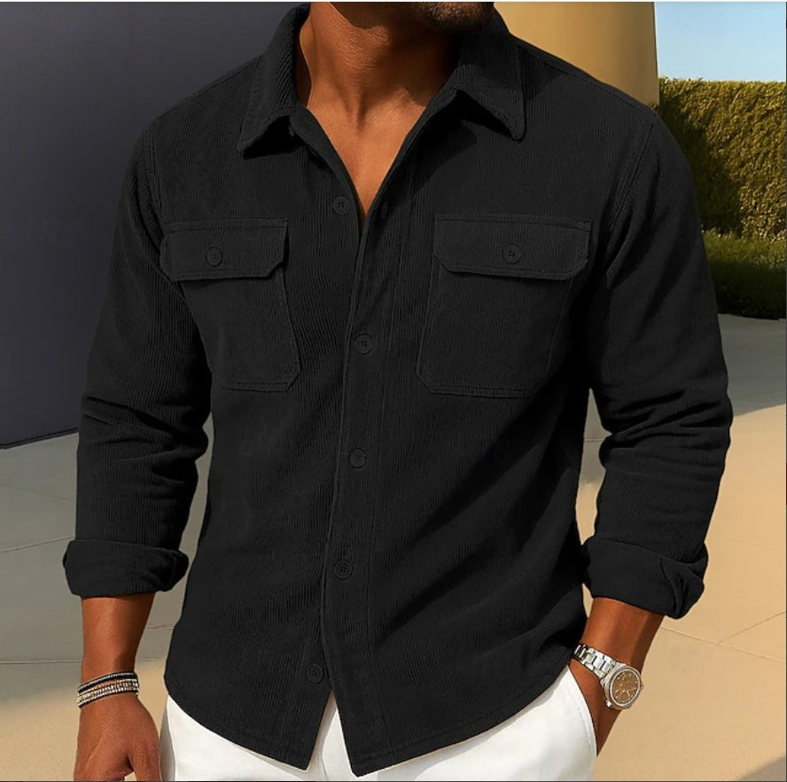Sobrecamisa de Corduroy para Hombre – Chaqueta Camisa Holgada Casual