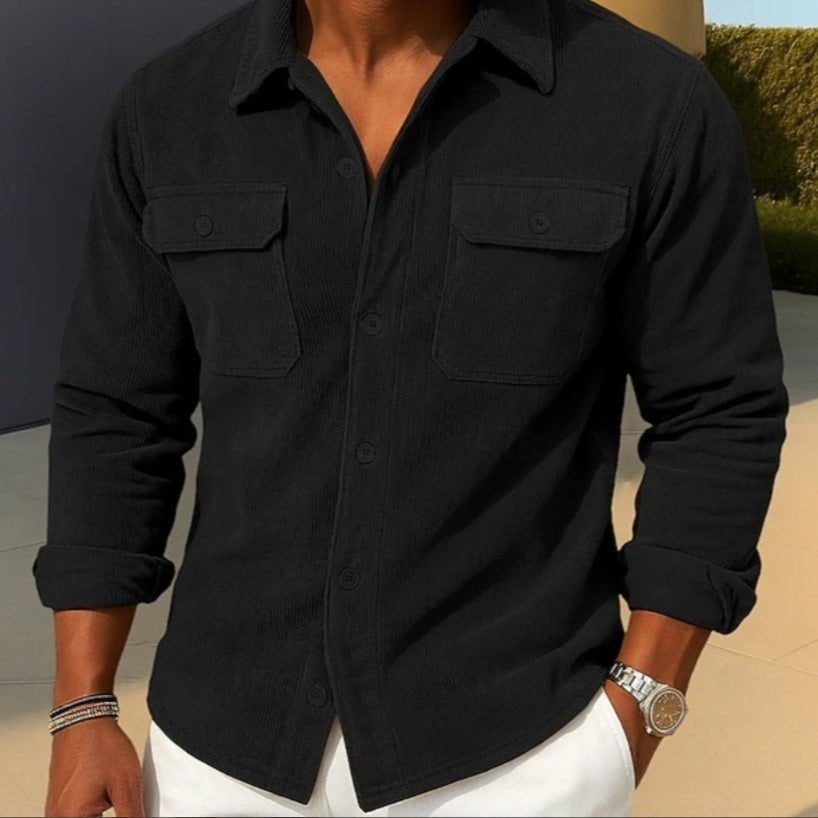 Sobrecamisa de Corduroy para Hombre – Chaqueta Camisa Holgada Casual