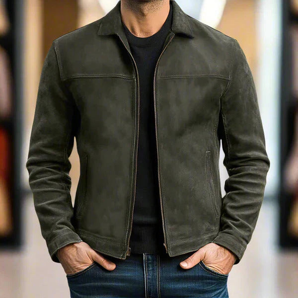 Chaqueta de Cuero Casual para Hombre con Solapa – Estilo Moderno y de Moda