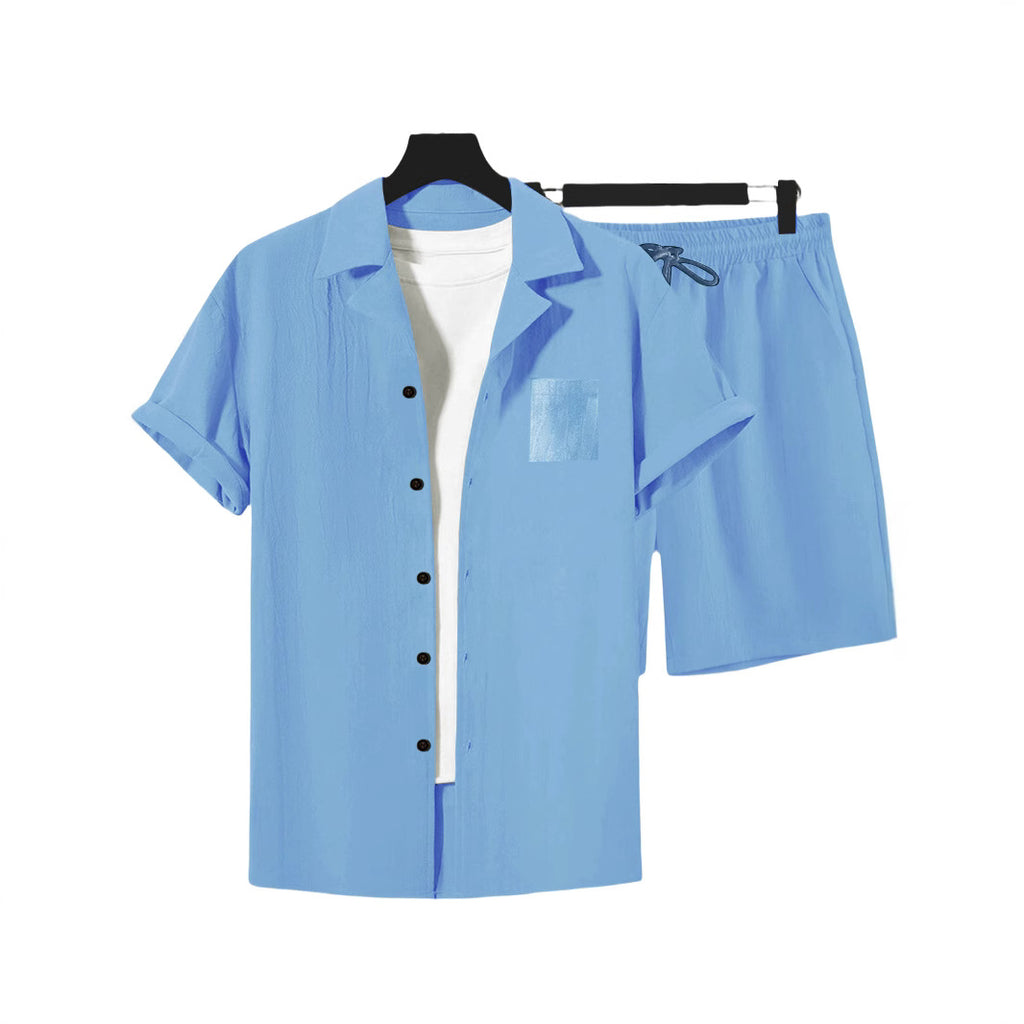 Camisa de Lino Casual para Hombre – Corte Holgado con Cuello de Solapa