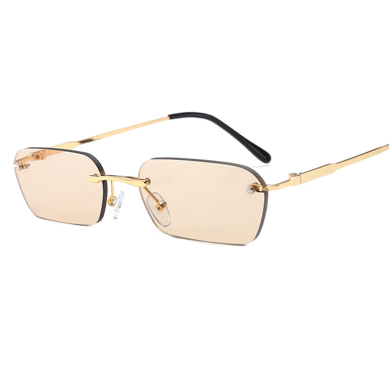 Gafas de Sol Rectangulares sin Montura UV400 – Estilo Retro Moderno