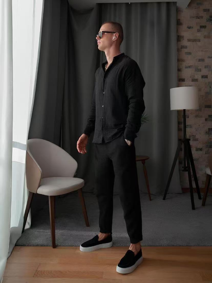 Conjunto Deportivo Casual para Hombre – Camiseta de Manga Larga y Pantalón