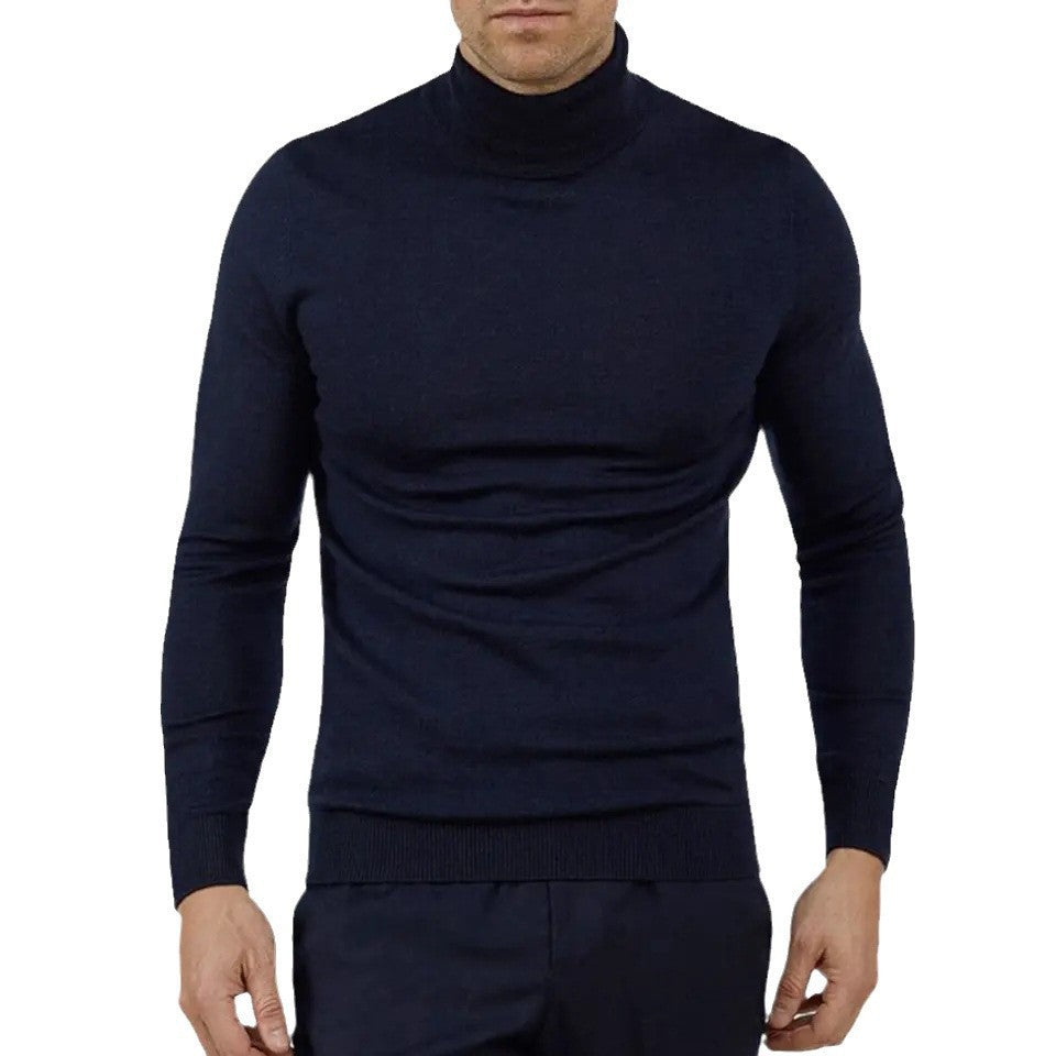 Suéter de Punto de Color Sólido para Hombre – Sudadera Elegante Casual