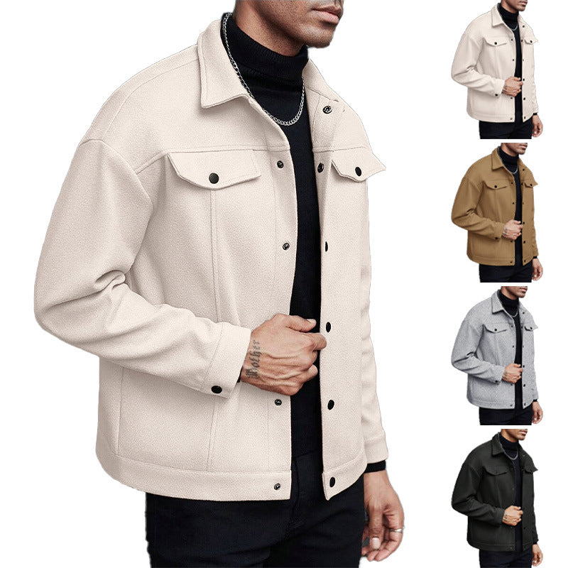Chaqueta de Lana para Hombre con Solapa – Estilo Casual Elegante