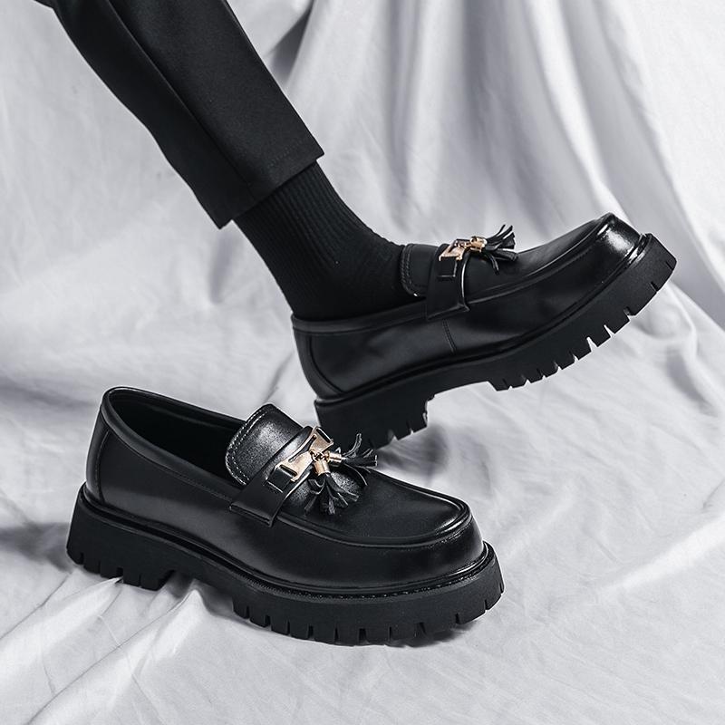 Zapatos de Cuero Negro para Hombre Estilo Británico – Elegantes Zapatos Formales