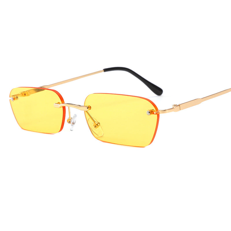 Gafas de Sol Rectangulares sin Montura UV400 – Estilo Retro Moderno