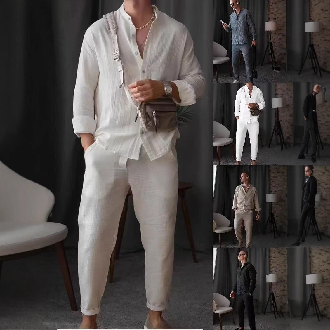 Conjunto Deportivo Casual para Hombre – Camiseta de Manga Larga y Pantalón