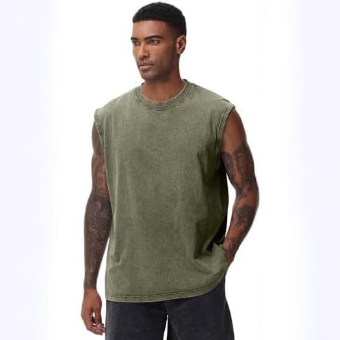 Camiseta sin manga para. Hombre de algodón camiseta suelta
