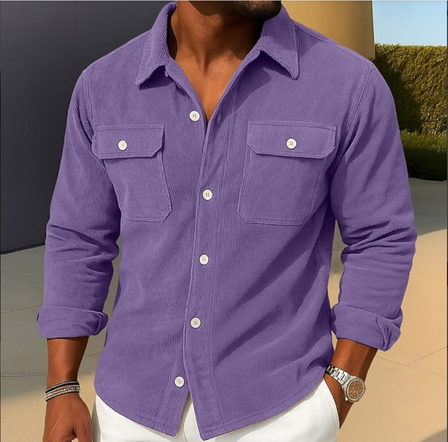 Sobrecamisa de Corduroy para Hombre – Chaqueta Camisa Holgada Casual