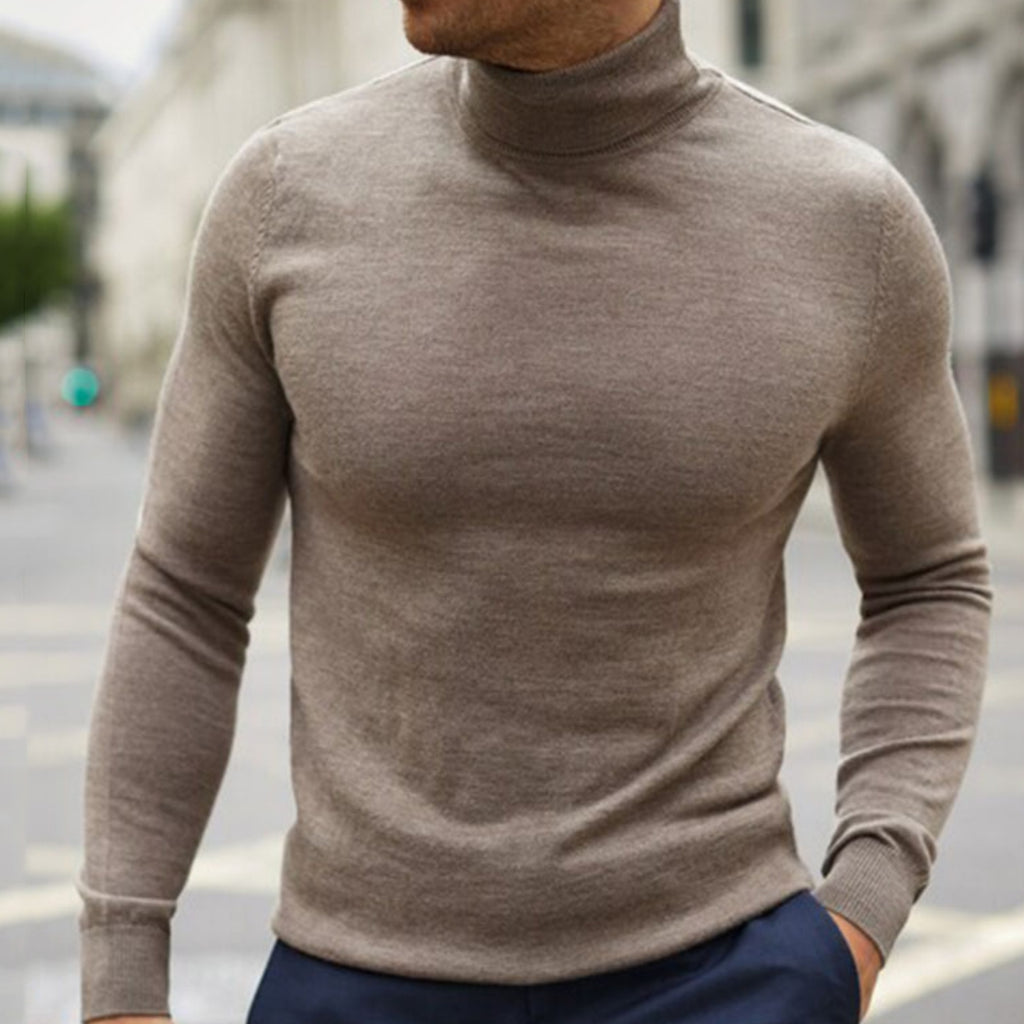 Suéter de Punto de Color Sólido para Hombre – Sudadera Elegante Casual