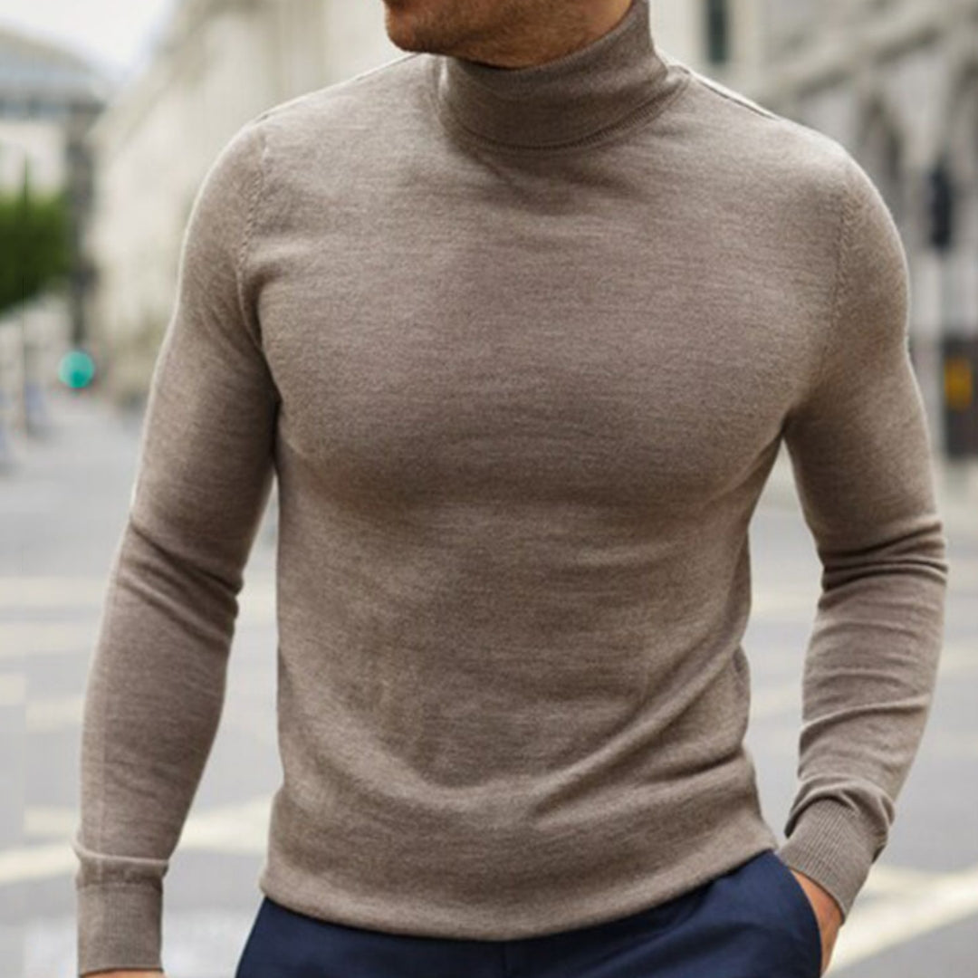 Suéter de Punto de Color Sólido para Hombre – Sudadera Elegante Casual
