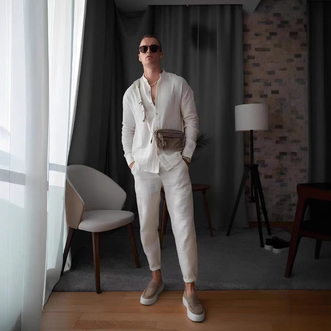 Conjunto Deportivo Casual para Hombre – Camiseta de Manga Larga y Pantalón