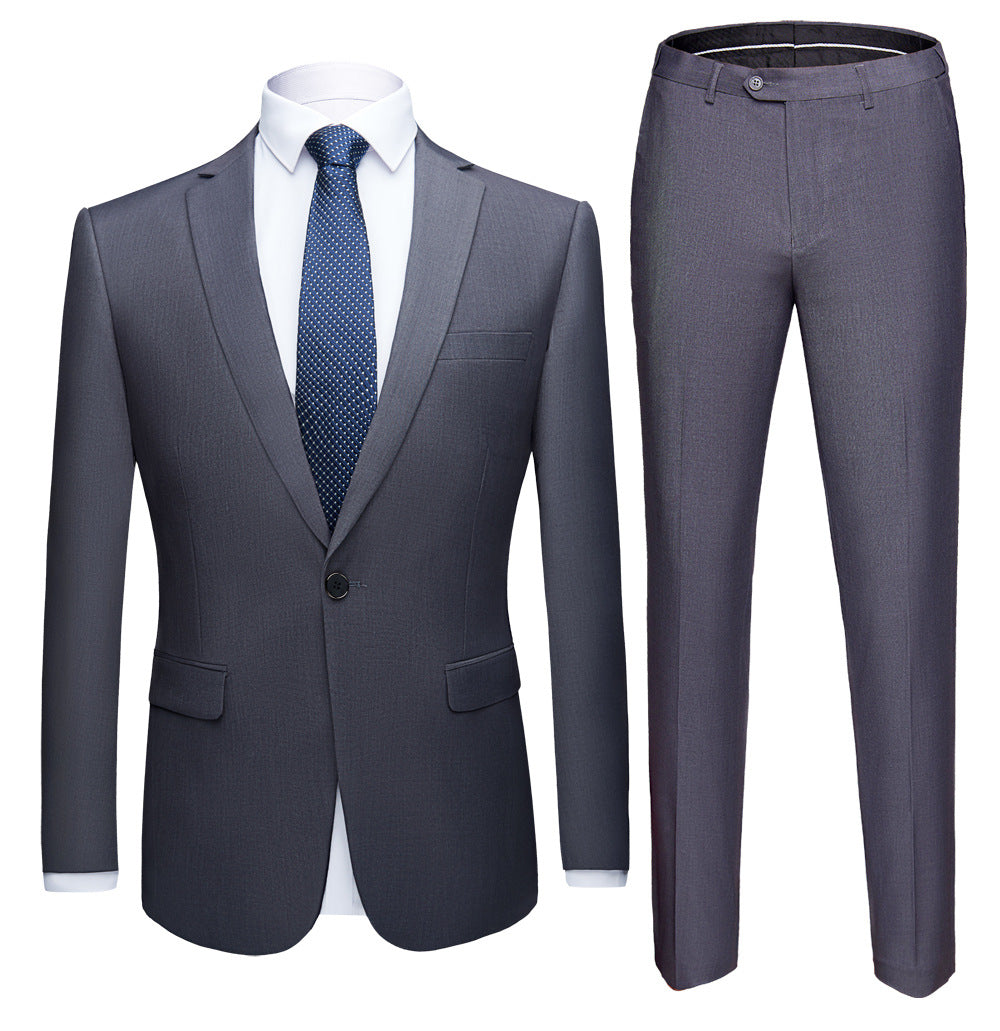 Traje de Dos Piezas para Hombre Talla Grande Color Sólido – Elegante y Moderno