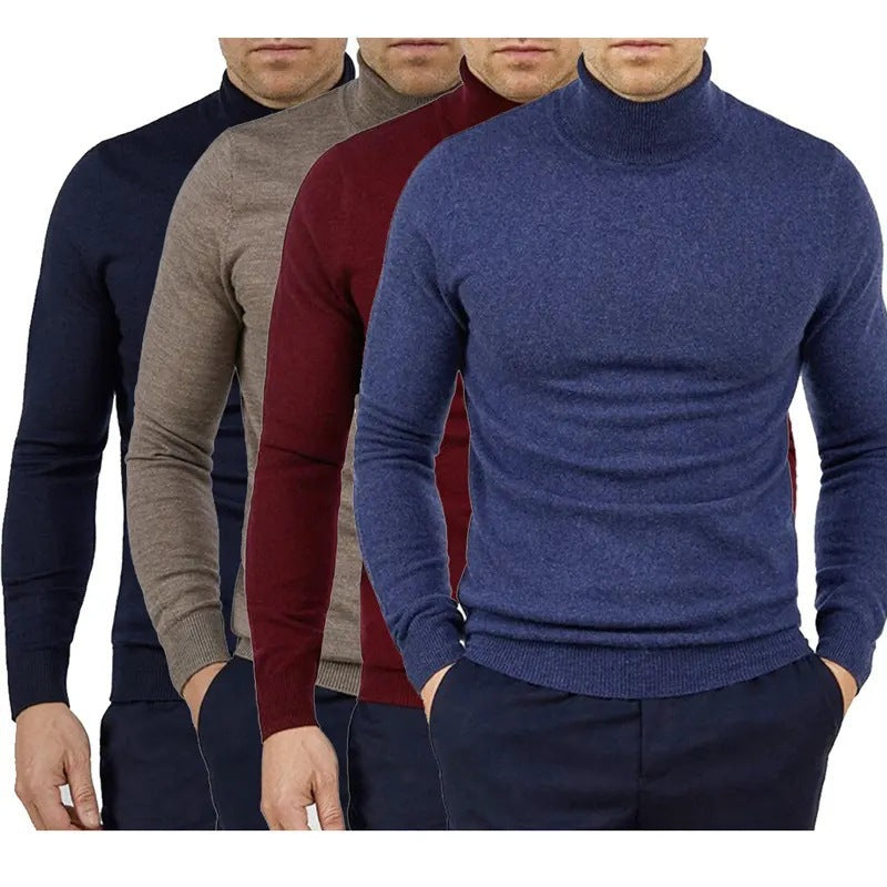 Suéter de Punto de Color Sólido para Hombre – Sudadera Elegante Casual