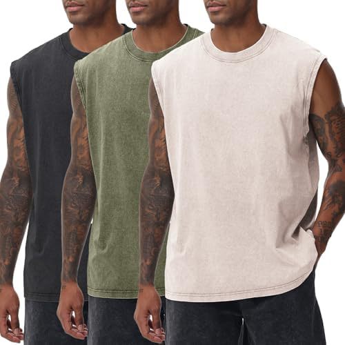 Camiseta sin manga para. Hombre de algodón camiseta suelta