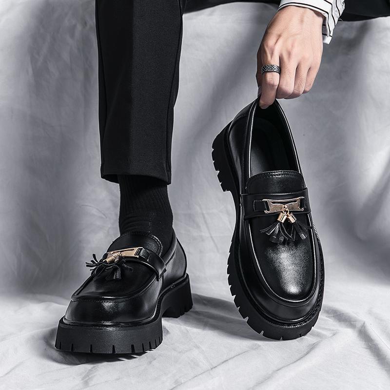 Zapatos de Cuero Negro para Hombre Estilo Británico – Elegantes Zapatos Formales
