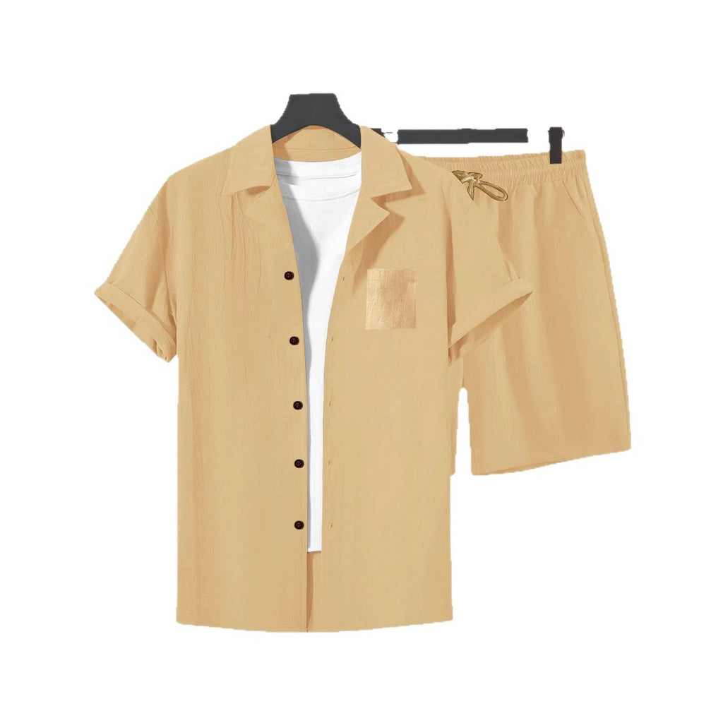 Camisa de Lino Casual para Hombre – Corte Holgado con Cuello de Solapa