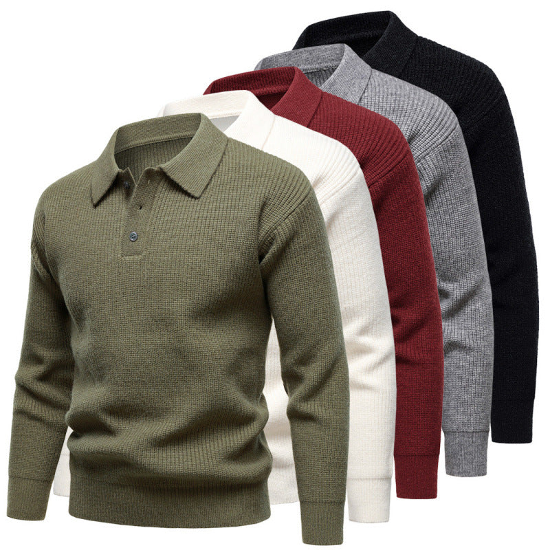 Suéter Polo de Estilo Británico para Hombre – Elegante y Casual