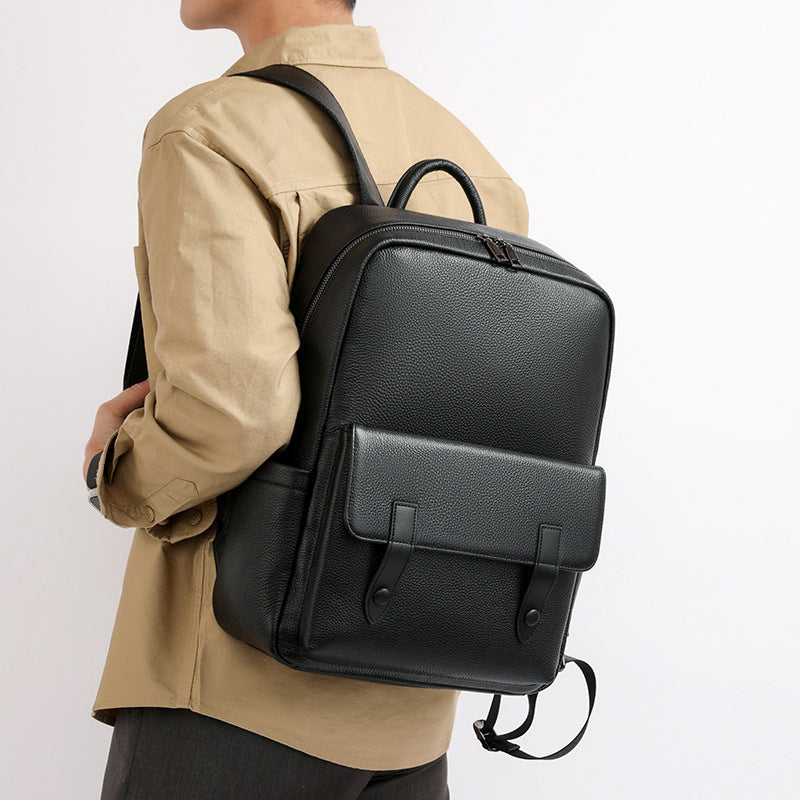 Mochila de Cuero para Hombre de Gran Capacidad – Estilo Elegante y Multifuncional