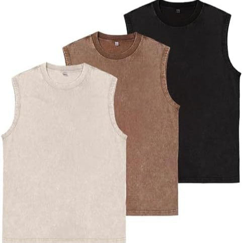 Camiseta sin manga para. Hombre de algodón camiseta suelta