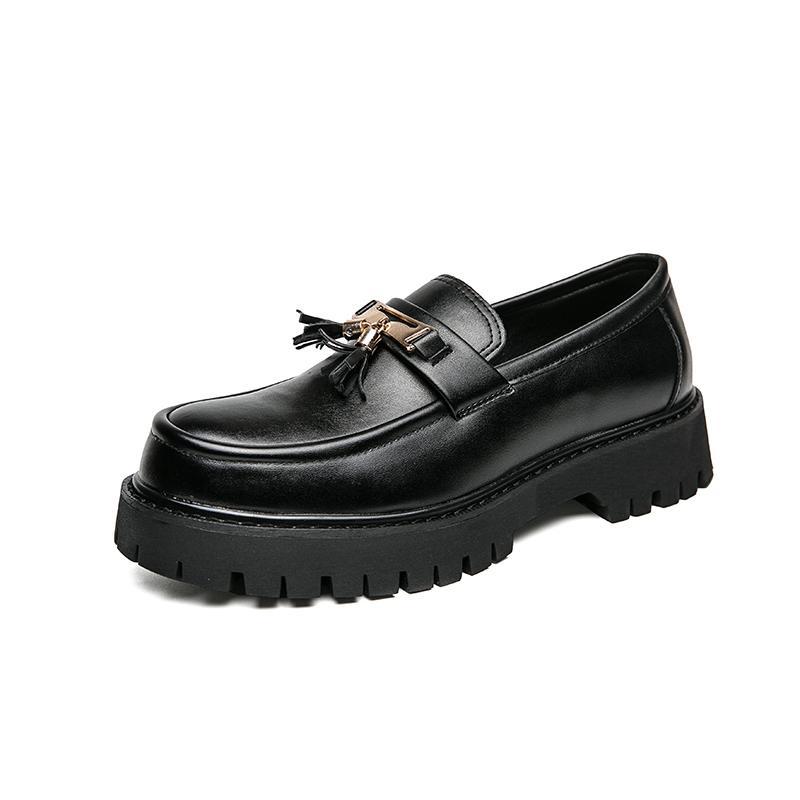 Zapatos de Cuero Negro para Hombre Estilo Británico – Elegantes Zapatos Formales