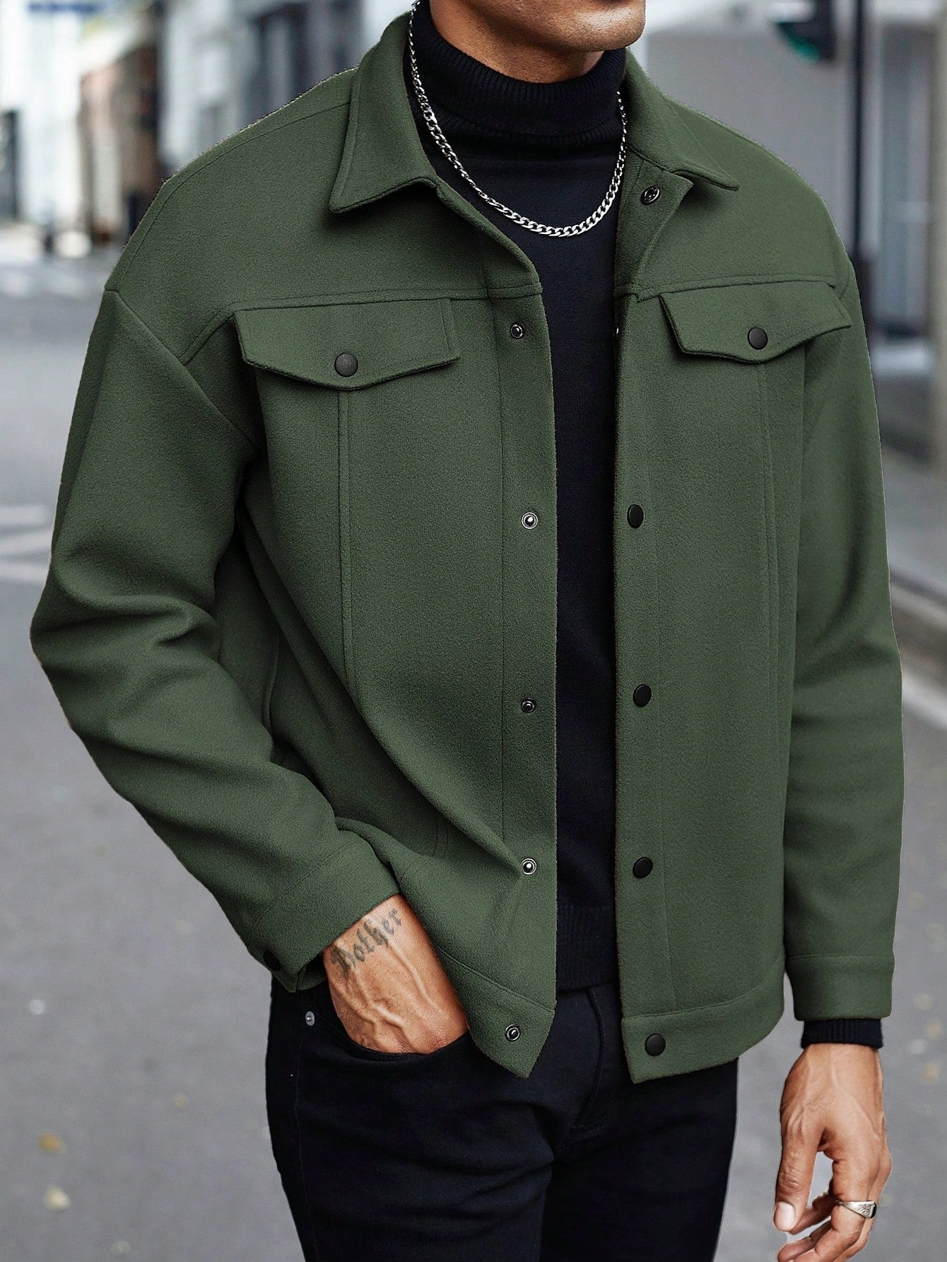 Chaqueta de Lana para Hombre con Solapa – Estilo Casual Elegante