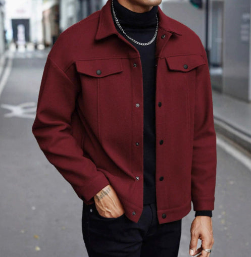 Chaqueta de Lana para Hombre con Solapa – Estilo Casual Elegante