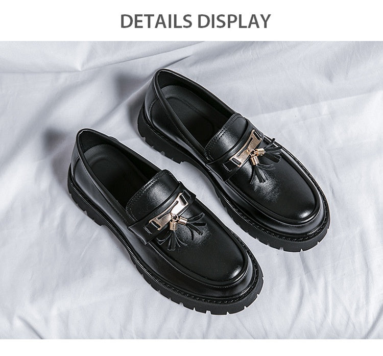 Zapatos de Cuero Negro para Hombre Estilo Británico – Elegantes Zapatos Formales