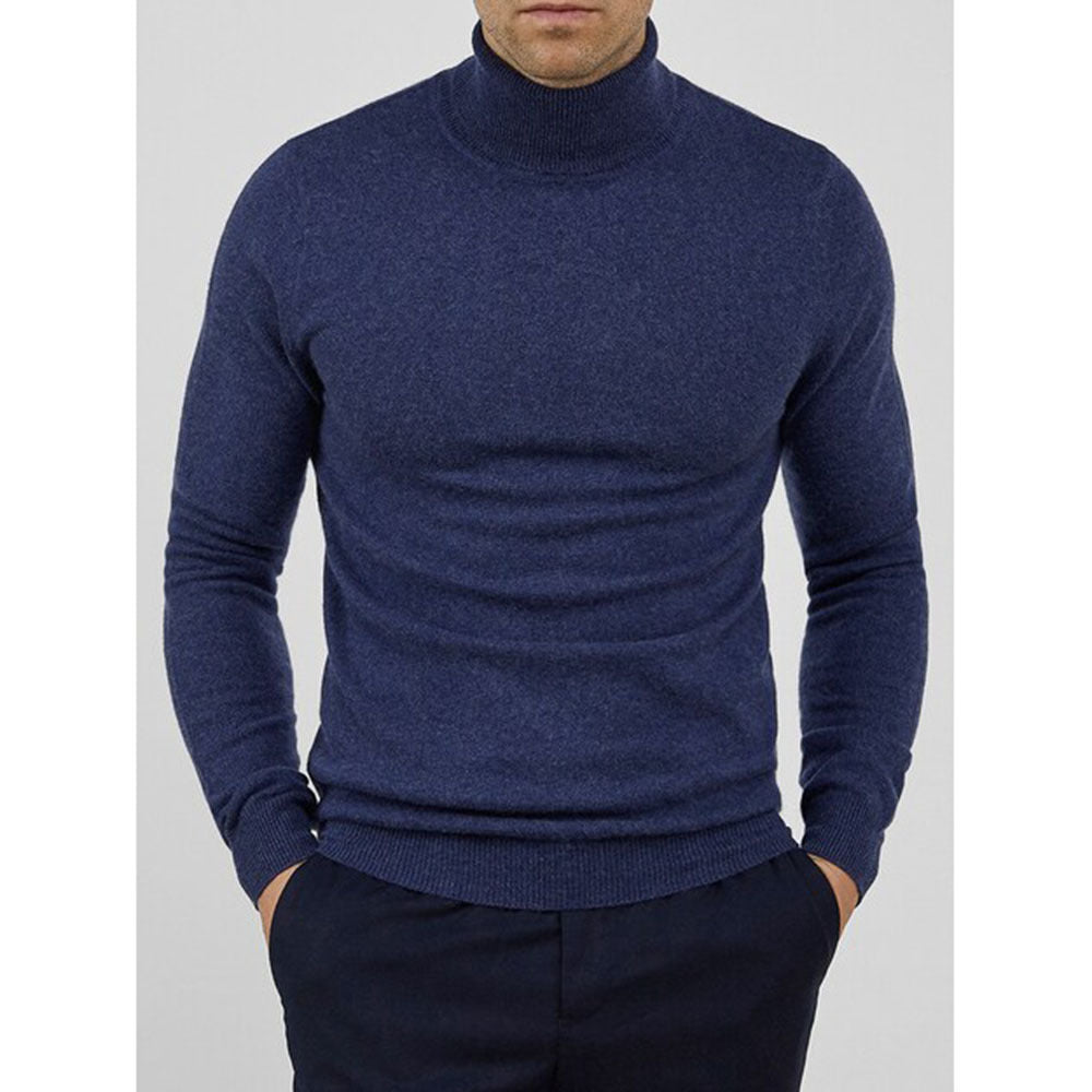 Suéter de Punto de Color Sólido para Hombre – Sudadera Elegante Casual