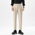 Pantalones casuales de pierna recta para hombre de pierna abotonada estilo coreano de moda