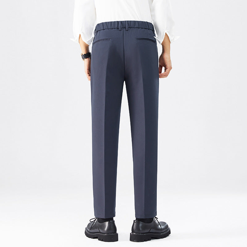 Pantalones casuales de pierna recta para hombre de pierna abotonada estilo coreano de moda